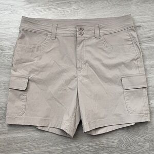 Eddie Bauer Women's Lightweight Summer Trail Cargo Shorts, Taupe Size 10